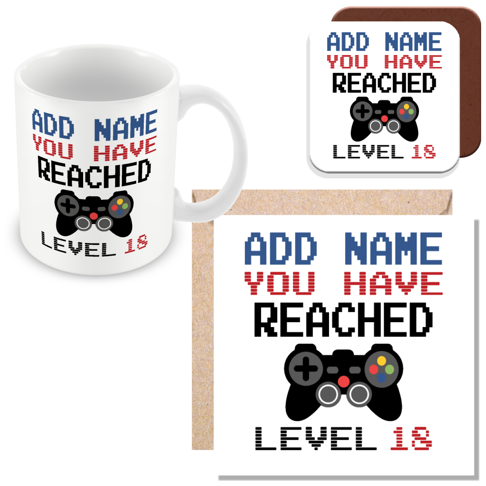 Personalised Birthday Gamer Mug - You Have Reached Level