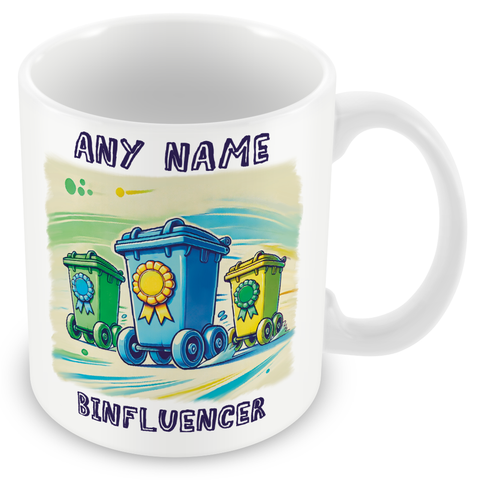 Personalised Binfluencer, Your Neighbourhood Bin Hero - Mug, Card & Coaster Gift Sets