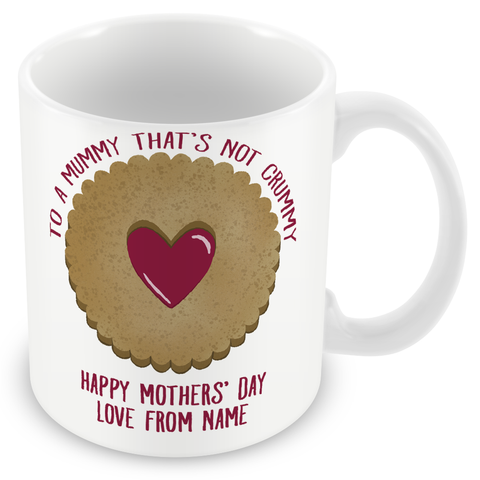 Personalised To a Mummy That's Not Crummy - Mug, Card & Coaster Gift Sets - Lovely Jammy Biscuit - Gift for Mum