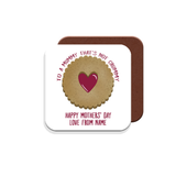 Personalised To a Mummy That's Not Crummy - Mug, Card & Coaster Gift Sets - Lovely Jammy Biscuit - Gift for Mum