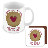 Personalised To a Mummy That's Not Crummy - Mug, Card & Coaster Gift Sets - Lovely Jammy Biscuit - Gift for Mum