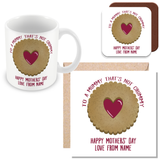 Personalised To a Mummy That's Not Crummy - Mug, Card & Coaster Gift Sets - Lovely Jammy Biscuit - Gift for Mum