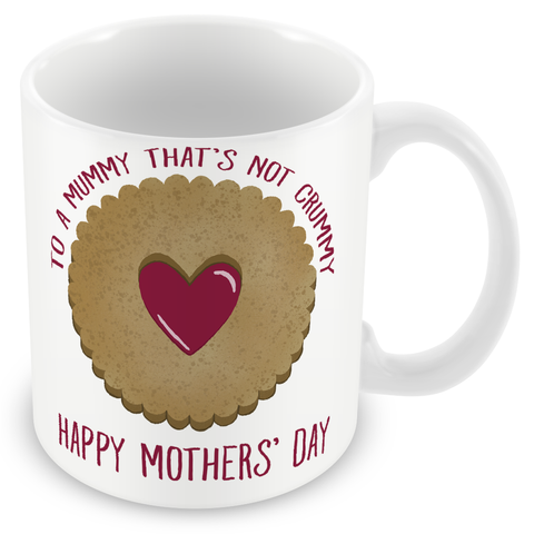 To a Mummy That's Not Crummy - Mug, Card & Coaster Gift Sets - Lovely Jammy Biscuit - Gift for Mum