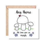 Personalised Mummy We Love You So MUSH – Mug, Card & Coaster Gift Sets - Cute Mushroom Mummy – Gift for Mum - Mum 2 Children