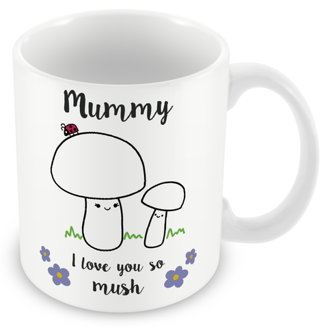 Mummy I Love You So MUSH – Mug, Card & Coaster Gift Sets - Cute Mushroom Mummy – Gift for Mum - Mum 1 Child