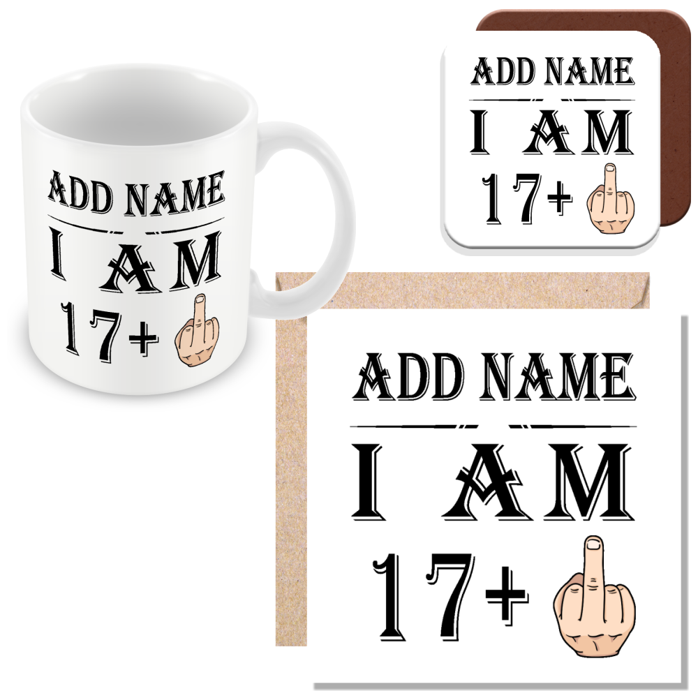 Personalised Any Age +1 Years Middle Finger – Funny Rude Gift
