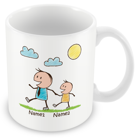 Daddy Mug with Child - Personalise with Names - Gift for Dads