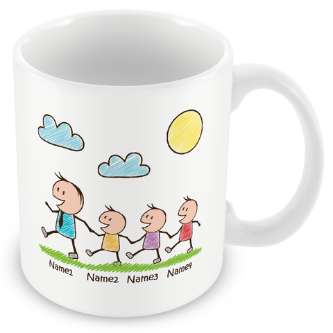 Daddy Mug with 3 Kids - Personalise with Names - Gift for Dads