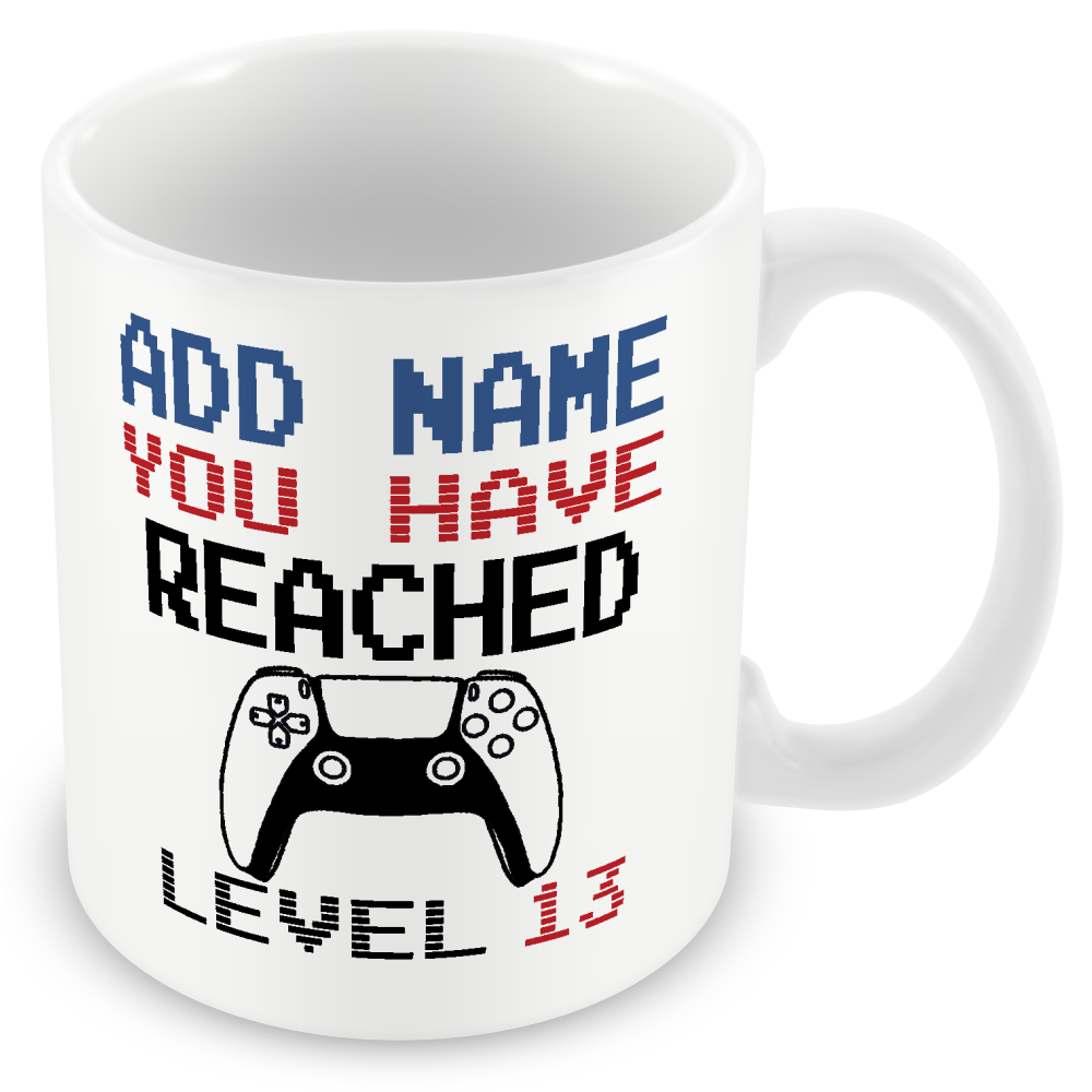 Personalised Birthday Gamer Mug - You Have Reached Level