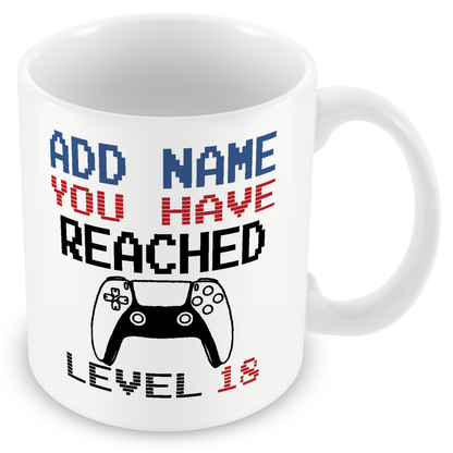 Personalised Birthday Gamer Mug - You Have Reached Level