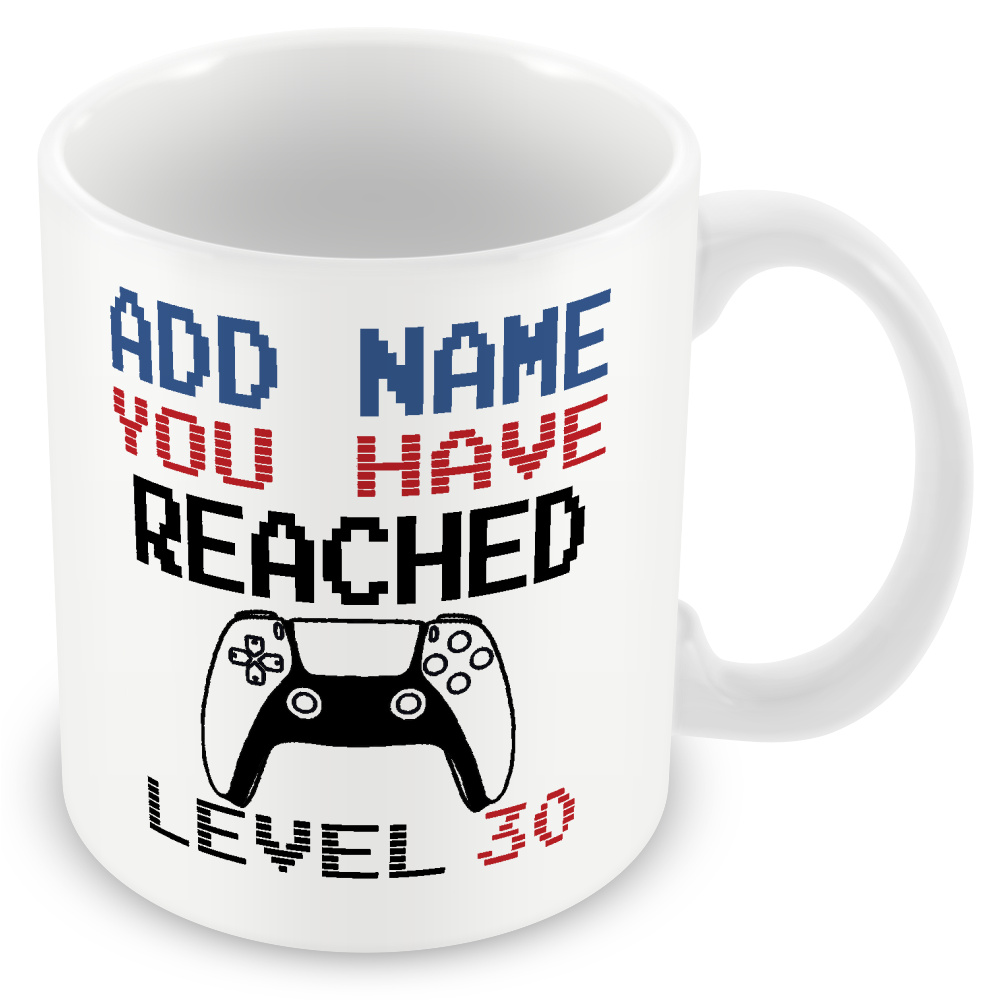 Personalised Birthday Gamer Mug - You Have Reached Level