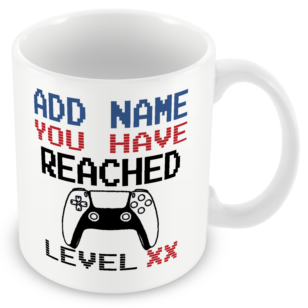 Personalised Birthday Gamer Mug - You Have Reached Level