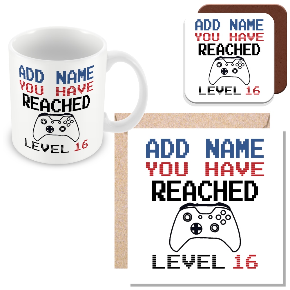 Personalised Birthday Gamer Mug - You Have Reached Level