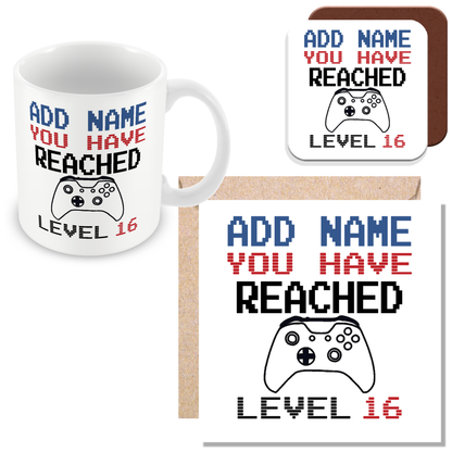 Personalised Birthday Gamer Mug - You Have Reached Level