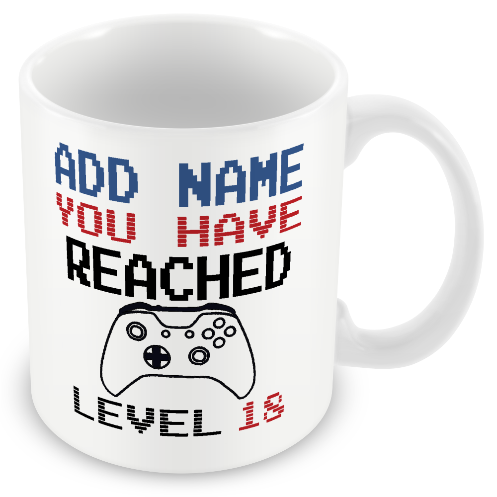 Personalised Birthday Gamer Mug - You Have Reached Level