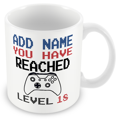 Personalised Birthday Gamer Mug - You Have Reached Level