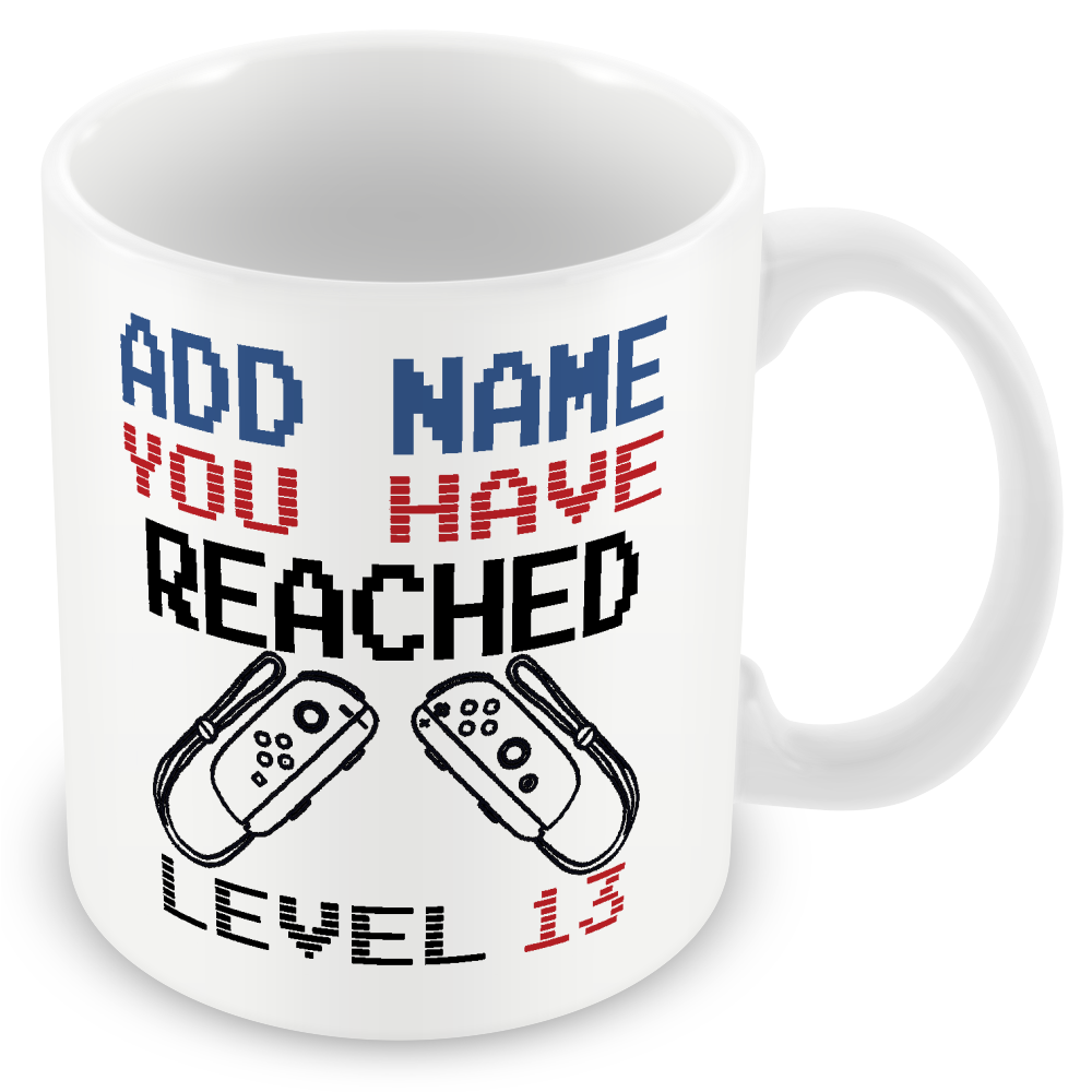 Personalised Birthday Gamer Mug - You Have Reached Level
