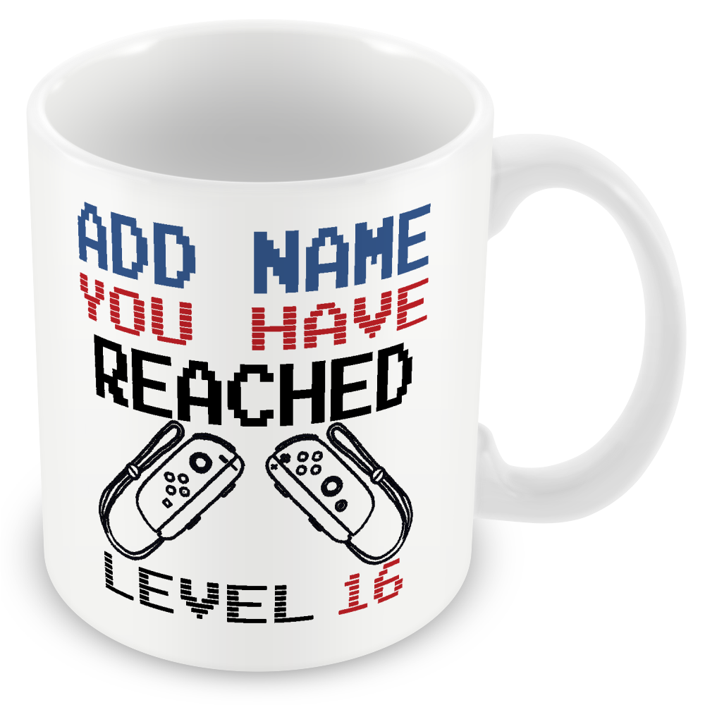 Personalised Birthday Gamer Mug - You Have Reached Level