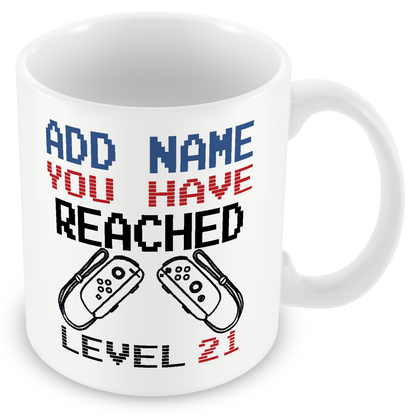 Personalised Birthday Gamer Mug - You Have Reached Level