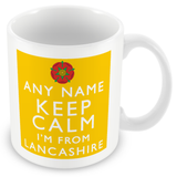 MUGGZ Personalised Keep Calm I’m from Lancashire Flag Mug | Funny UK Gift Custom Name | Ceramic Coffee Tea Cup | 11oz Dishwasher Microwave Safe (Copy)