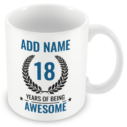 Personalised 18 Years of Being Awesome Gift - Awesome 18th Birthday Present