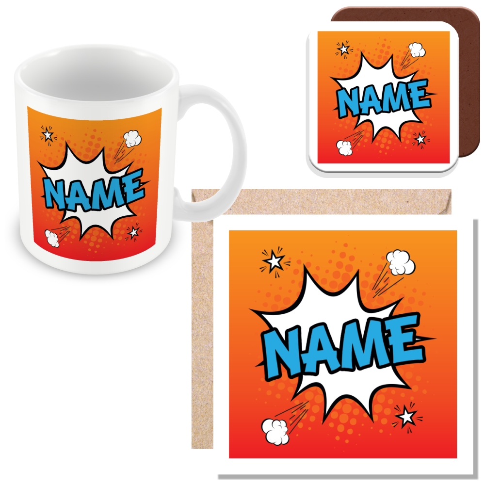 Personalised Comic Style Name Mug – Fun Custom Gift