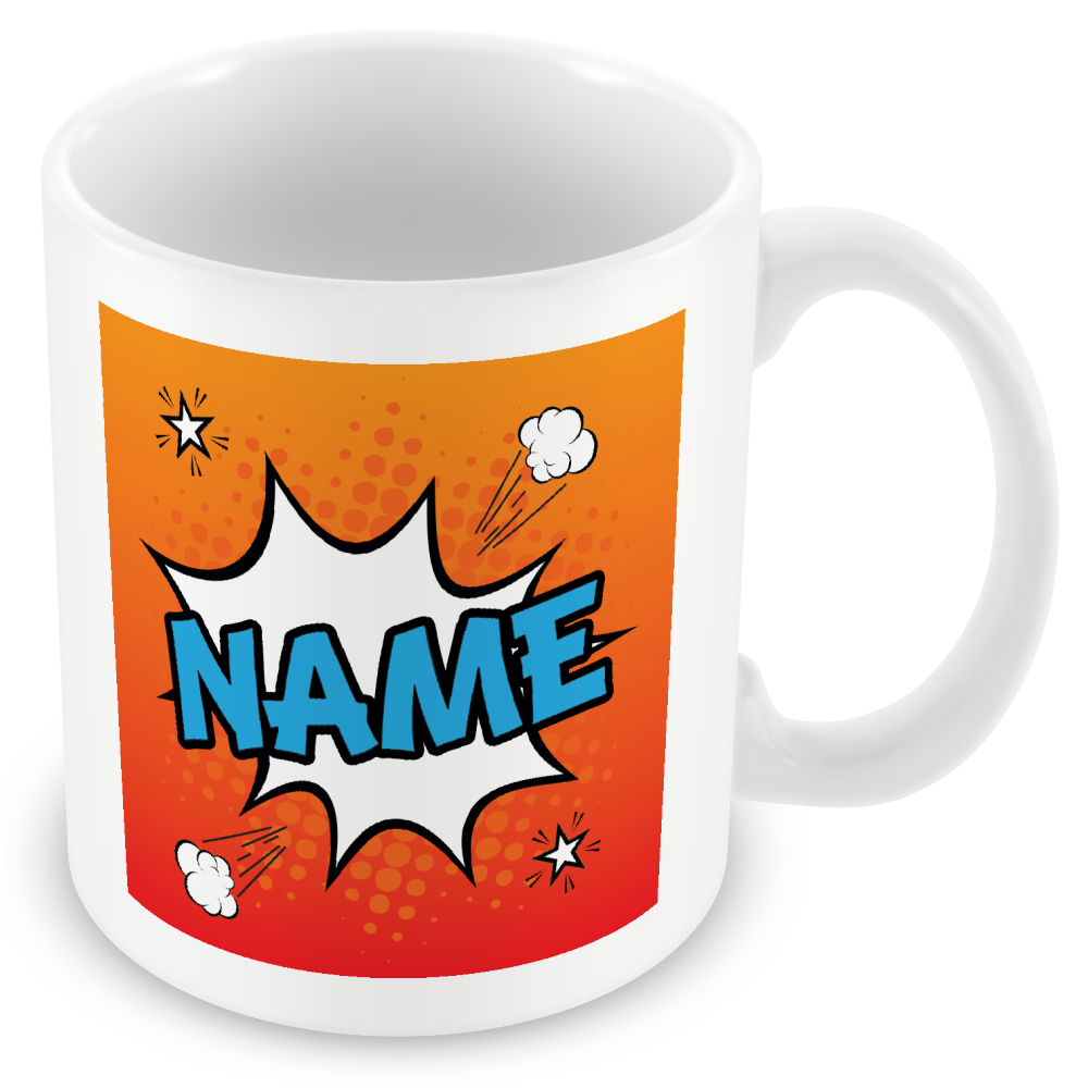 Personalised Comic Style Name Mug – Fun Custom Gift