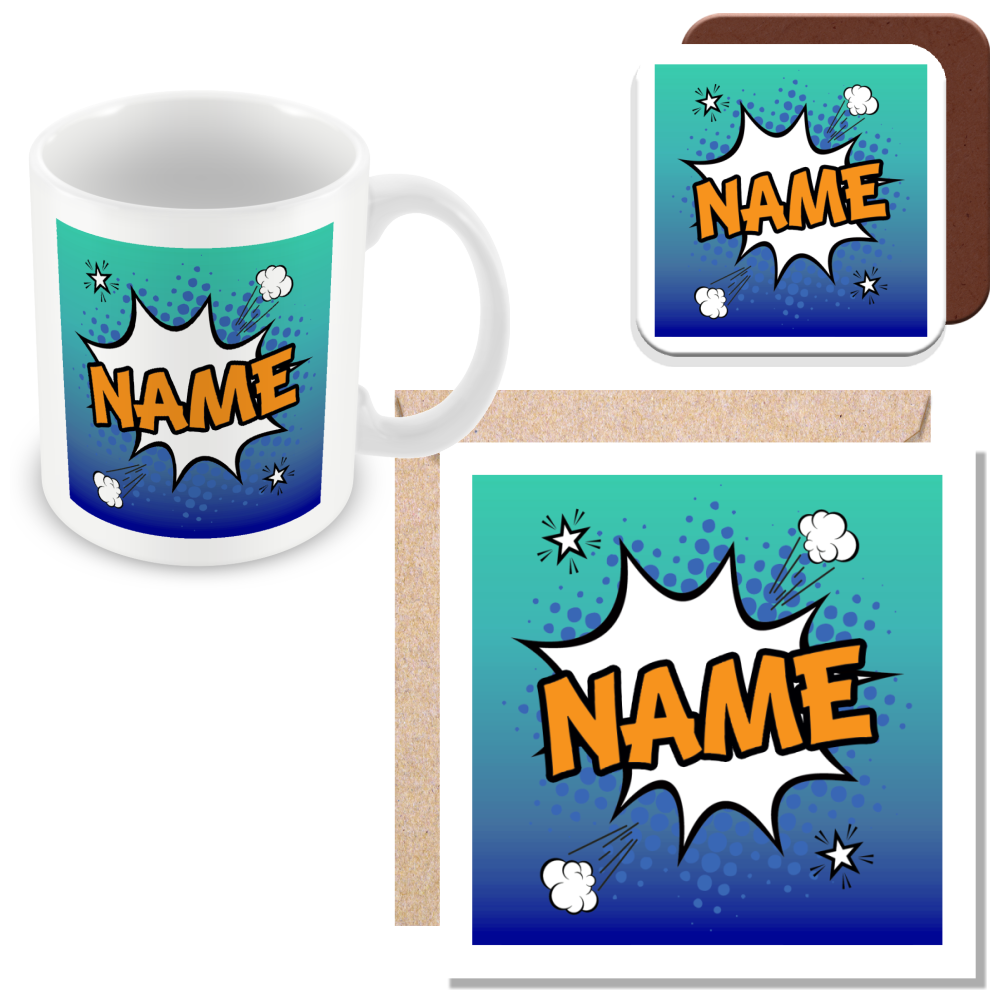 Personalised Comic Style Name Mug – Fun Custom Gift