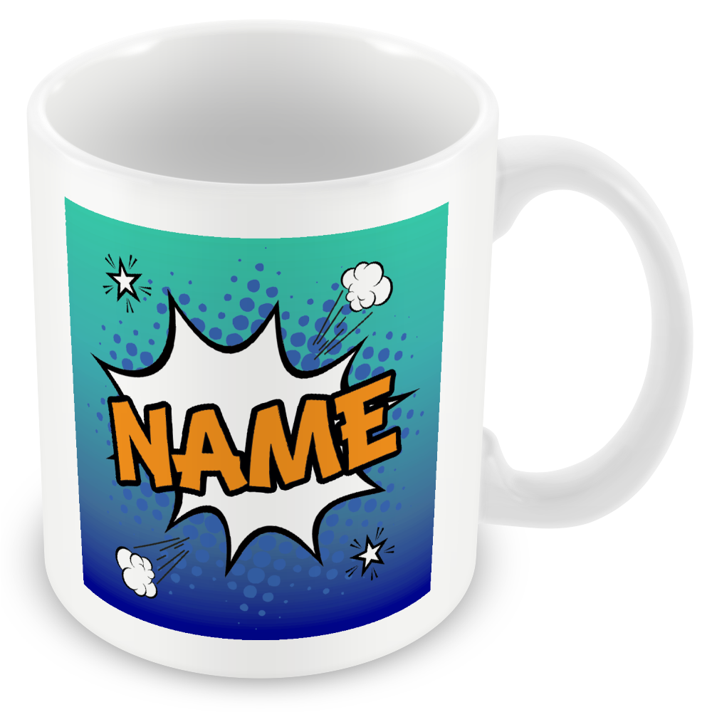 Personalised Comic Style Name Mug – Fun Custom Gift