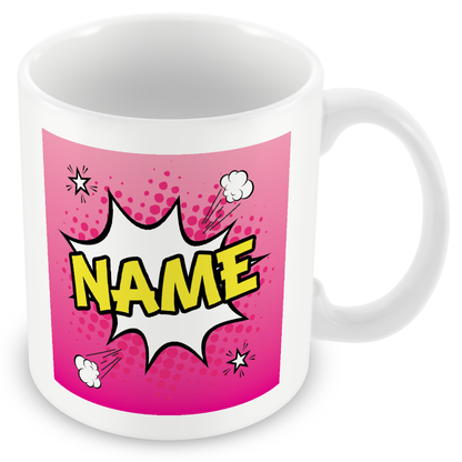Personalised Comic Style Name Mug – Fun Custom Gift