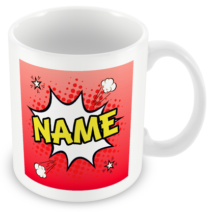 Personalised Comic Style Name Mug – Fun Custom Gift