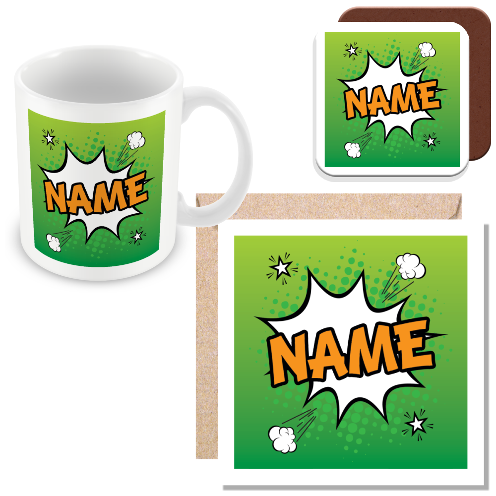 Personalised Comic Style Name Mug – Fun Custom Gift