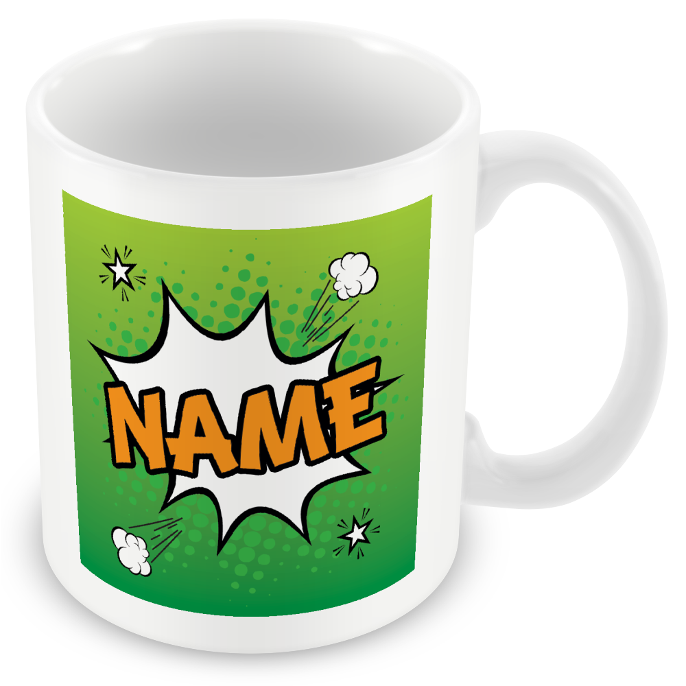 Personalised Comic Style Name Mug – Fun Custom Gift