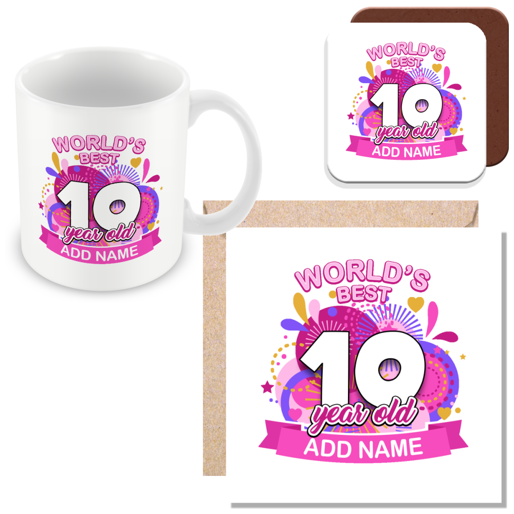 Personalised World's Best Birthday Mug for Men and Women - Pink or Blue