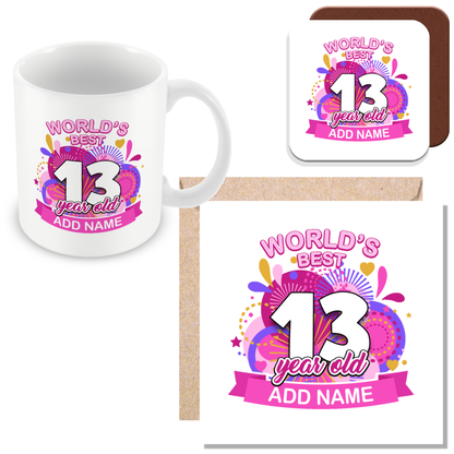 Personalised World's Best Birthday Mug for Men and Women - Pink or Blue