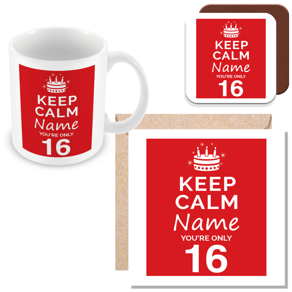 Personalised Keep Calm You’re Only Any Age Mug
