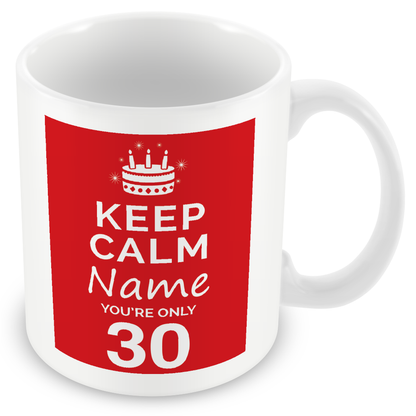 Personalised Keep Calm You’re Only Any Age Mug