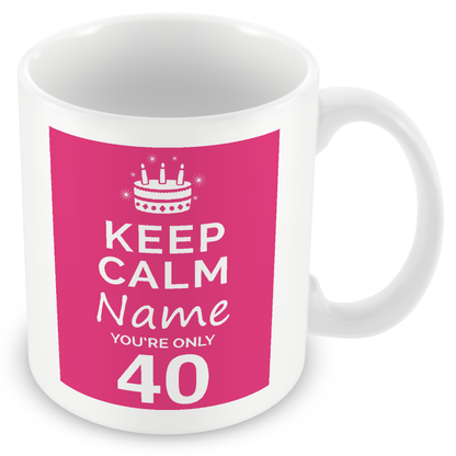 Personalised Keep Calm You’re Only Any Age Mug