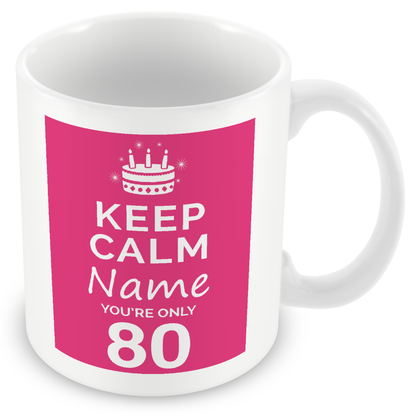 Personalised Keep Calm You’re Only Any Age Mug