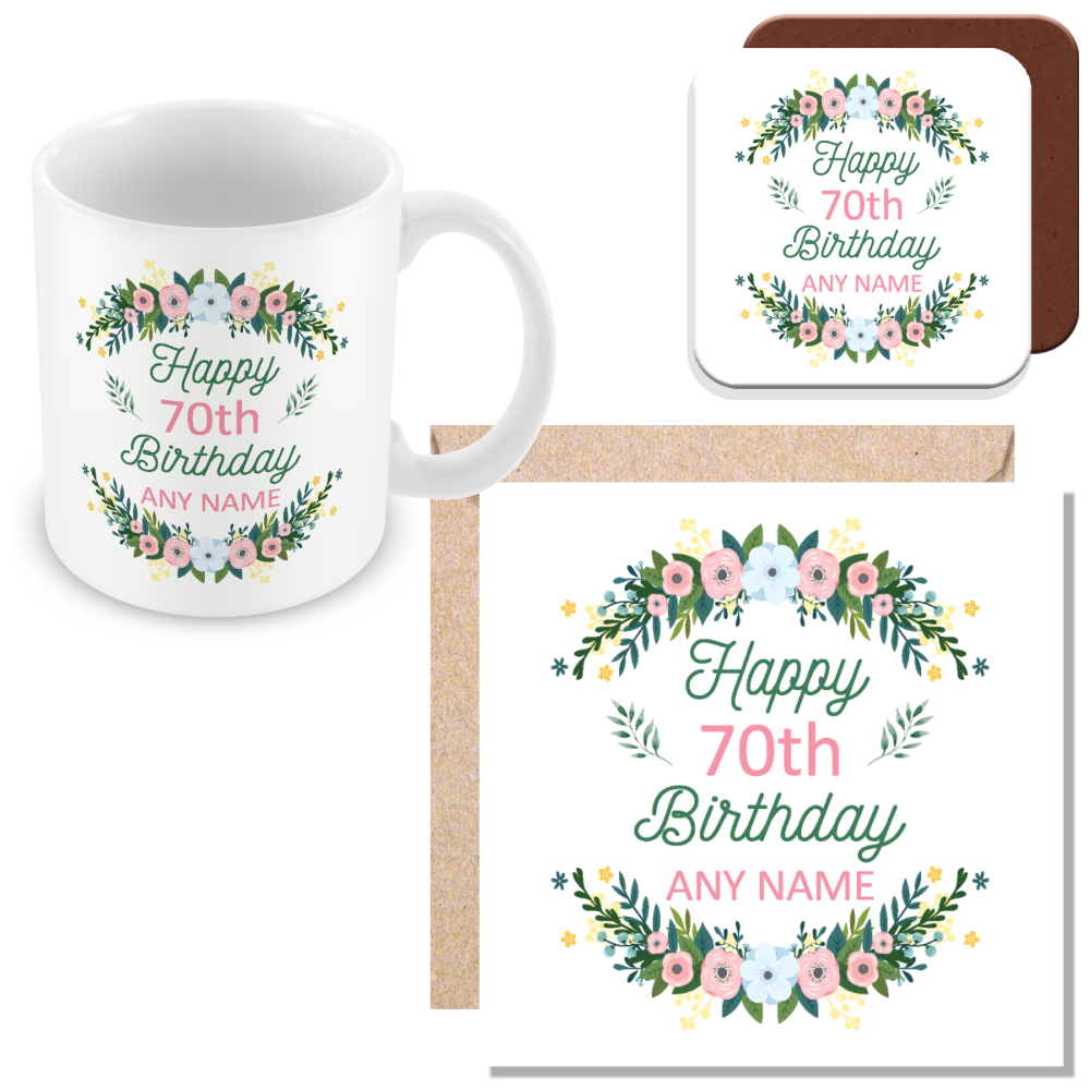 Personalised Birthday Floral Mug – Elegant Gift for Women