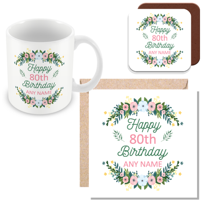 Personalised Birthday Floral Mug – Elegant Gift for Women