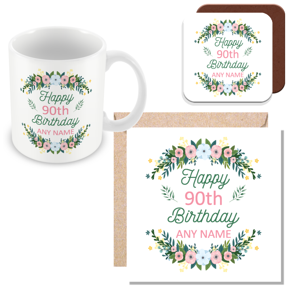 Personalised Birthday Floral Mug – Elegant Gift for Women
