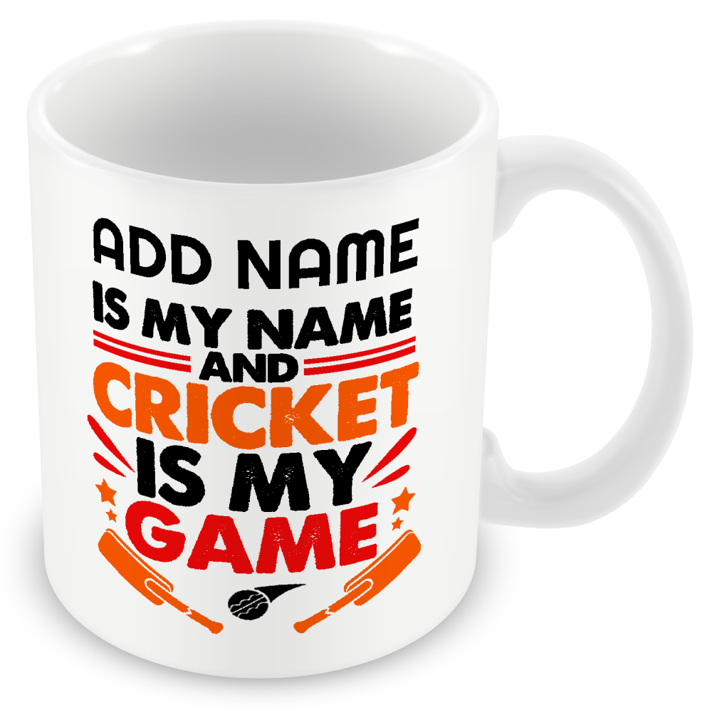 Personalised Cricket Mug – “Cricket is My Therapy” Sports Gift