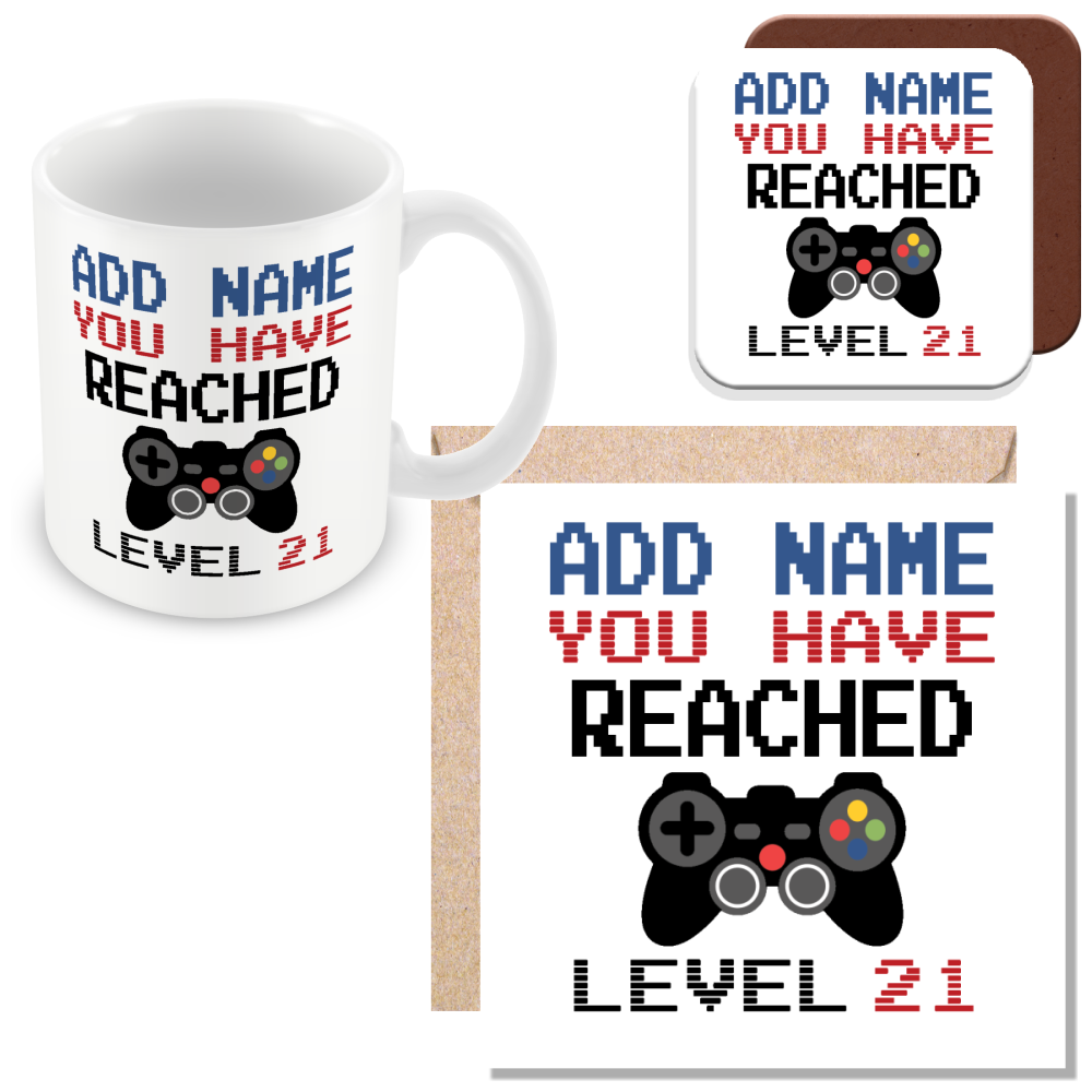 Personalised Birthday Gamer Mug - You Have Reached Level