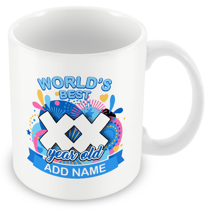 Personalised World's Best Birthday Mug for Men and Women - Pink or Blue