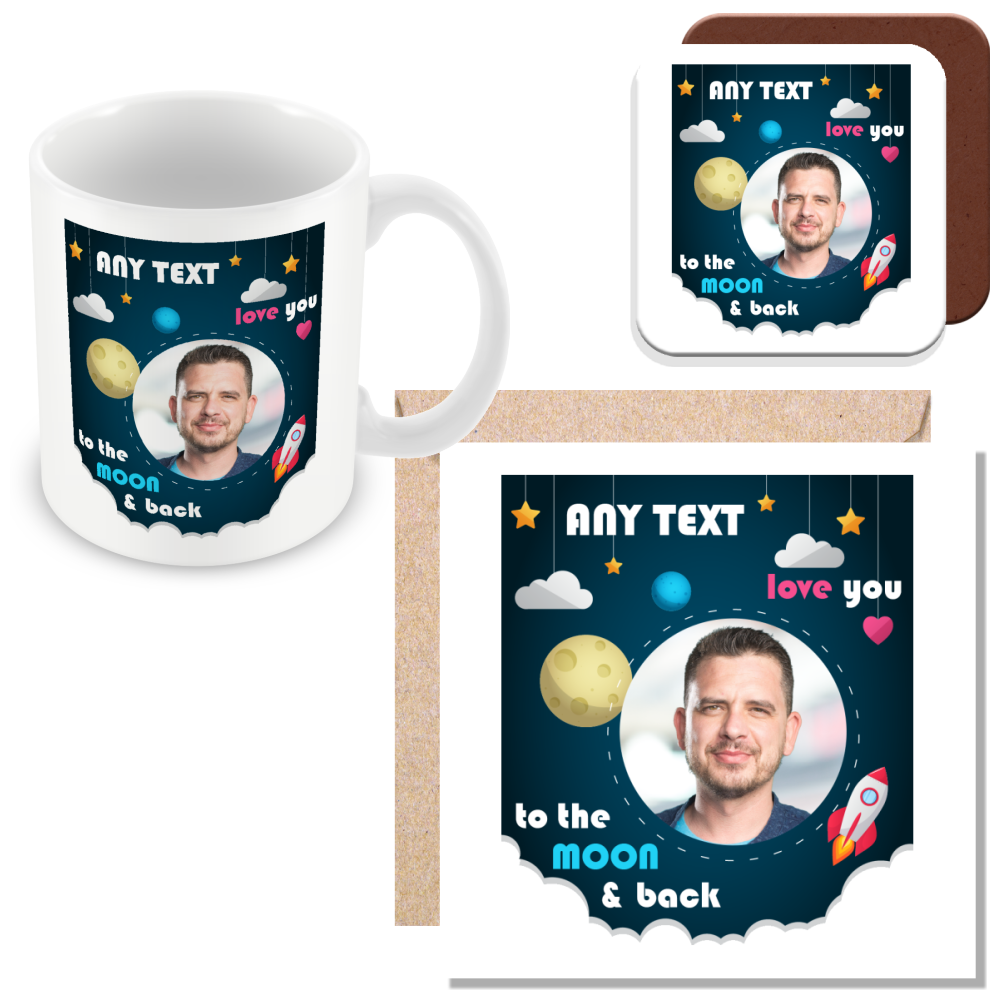Personalised Photo Mug – “Love You to The Moon” Photo Gift