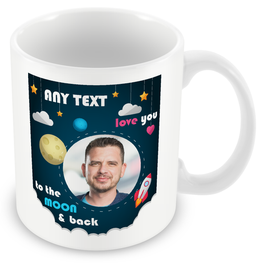 Personalised Photo Mug – “Love You to The Moon” Photo Gift