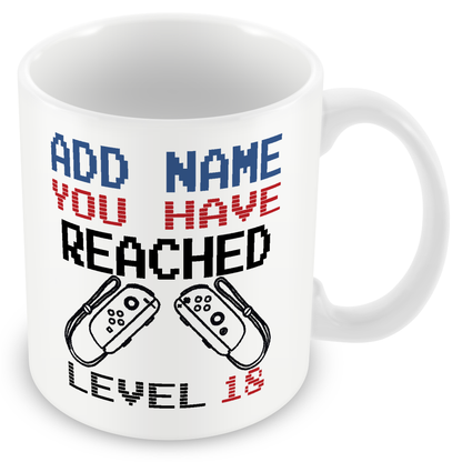 Personalised Birthday Gamer Mug - You Have Reached Level