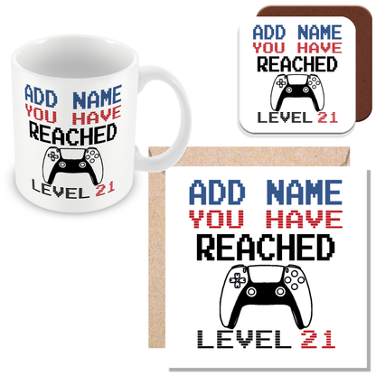 Personalised Birthday Gamer Mug - You Have Reached Level