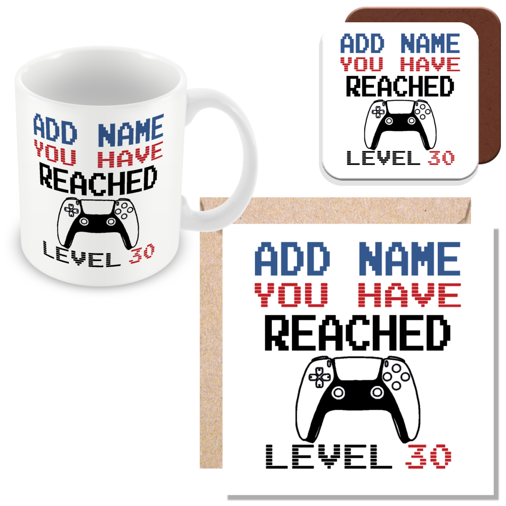 Personalised Birthday Gamer Mug - You Have Reached Level